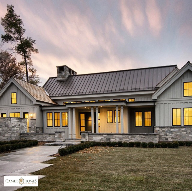 Standing seam metal roof on a finished home