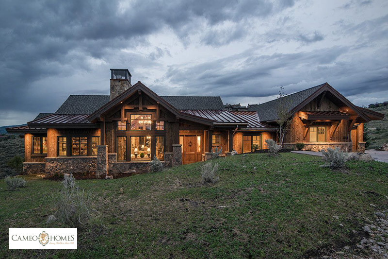 Mixed-material roof on a mountain home